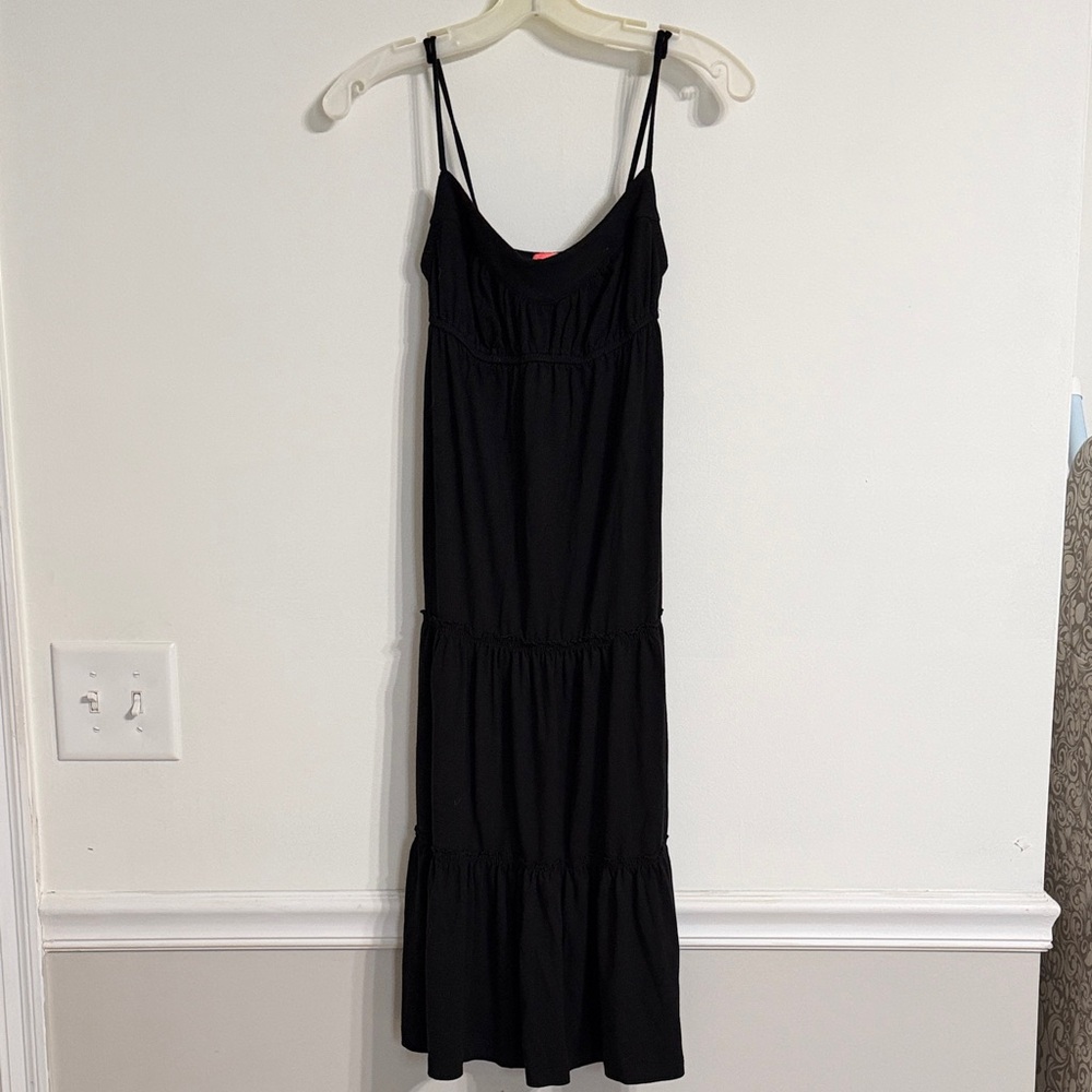 Juicy Couture Black Midi Dress with Spaghetti Straps